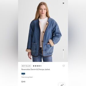 Madewell Denim and Sherpa Reversible Jacket, Medium